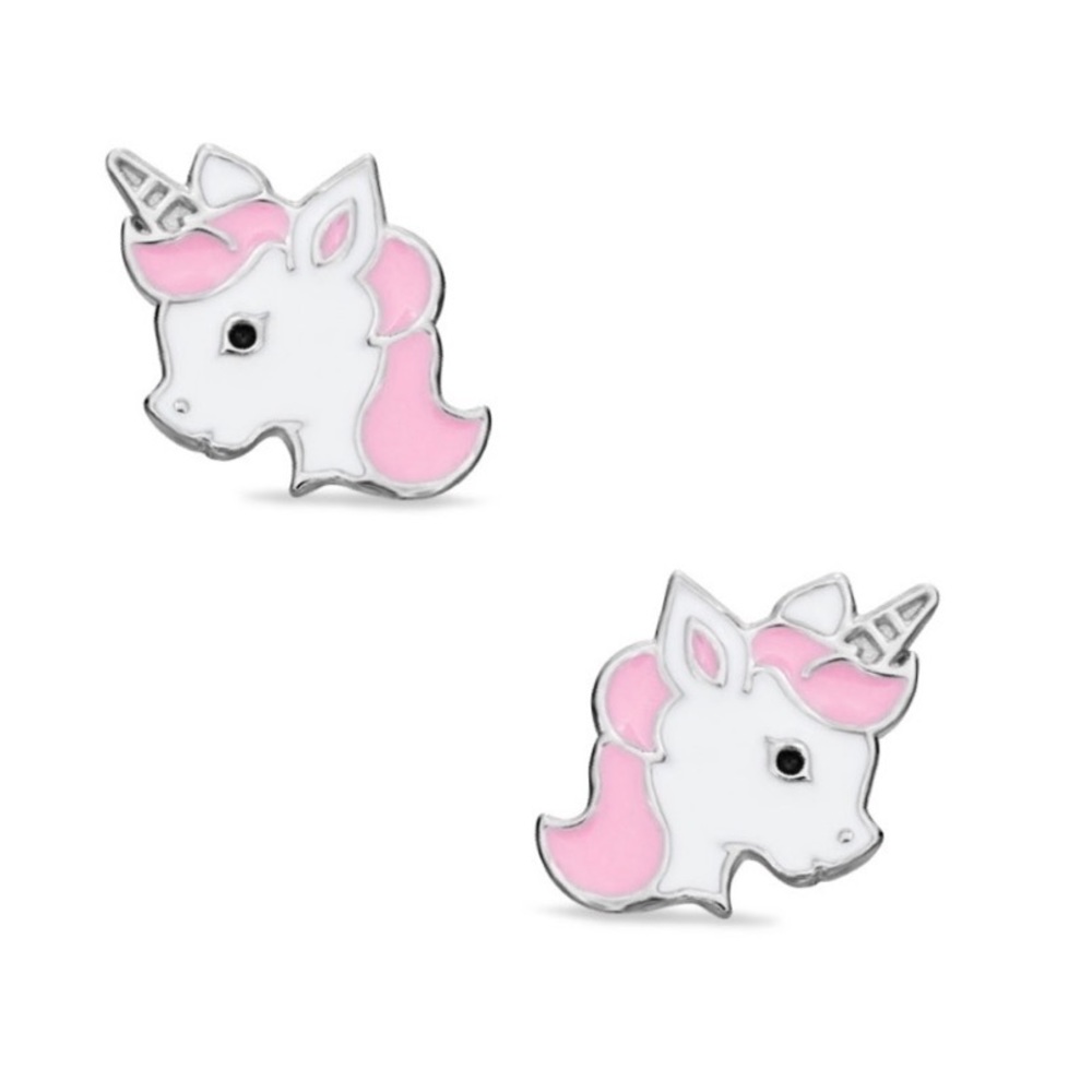 Kids 925 Sterling Silver Unicorn Stud Earrings from Piercing Pagoda